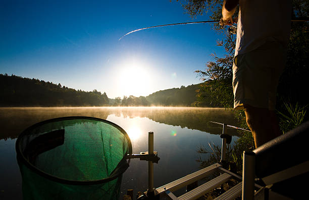 Fishing at sunrise on the Snohomish River, Lowell Park - Everett Washington