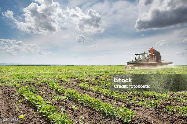 Tractor Spraying Soy Stock Photo - Download Image Now - Agriculture, Machinery, Agricultural Equipment