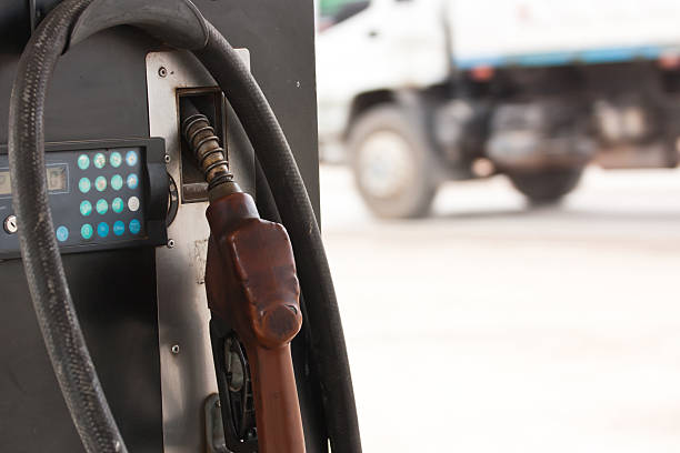 istock Close up the old Gas pump nozzles 175015675