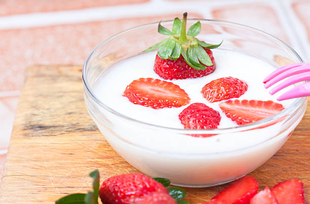 istock Yogurt with Fresh Organic strawberries 175015898