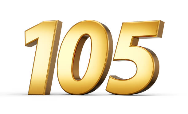 istock 3d number 105 one hundred five Gold text isolated on white background 3d illustration 1750161660