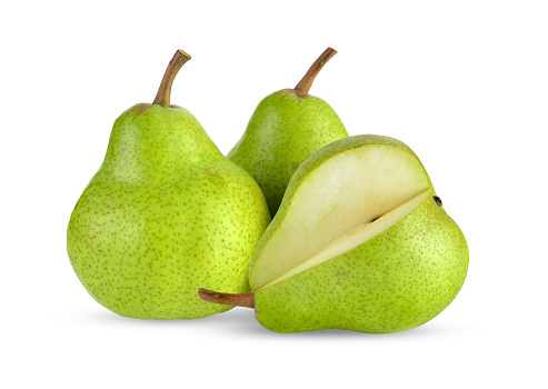 green pears isolated on white background