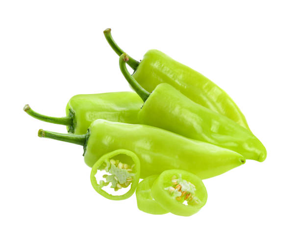 istock Green hot chili pepper isolated on white background 1750189561