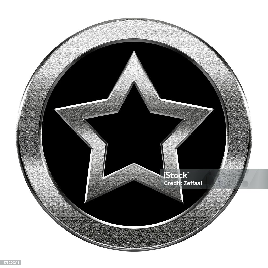 Icona a forma di stella in argento, isolato su sfondo bianco. - Illustrazione stock royalty-free di A forma di stella