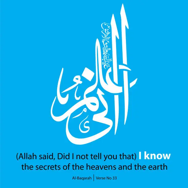Vector illustration of I know the secrets of the heavens and the earth