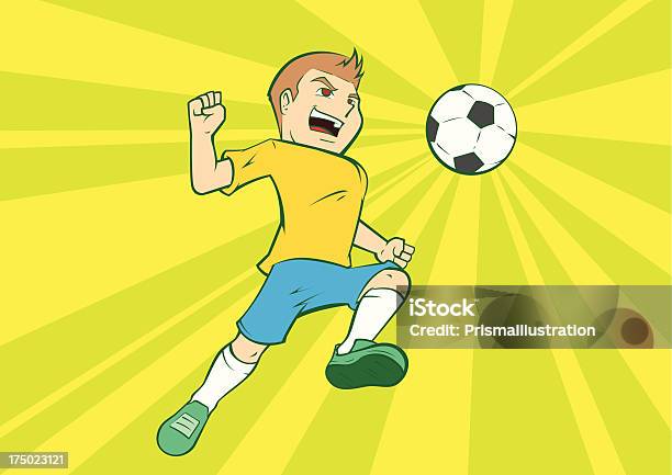 Бразильский Футбольный Игрок — стоковая векторная графика и другие изображения на тему Международное футбольное событие - Международное футбольное событие, Бразилия, Удар от ворот