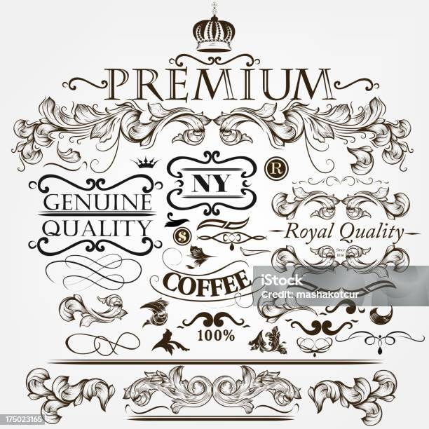Collection Of Vector Vintage Decorative Elements For Design Stock Illustration - Download Image Now