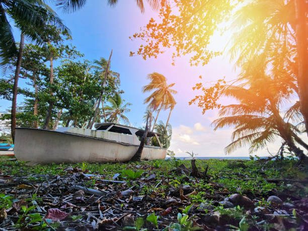 istock Abandoned ship on Caribbean sea 1750236220