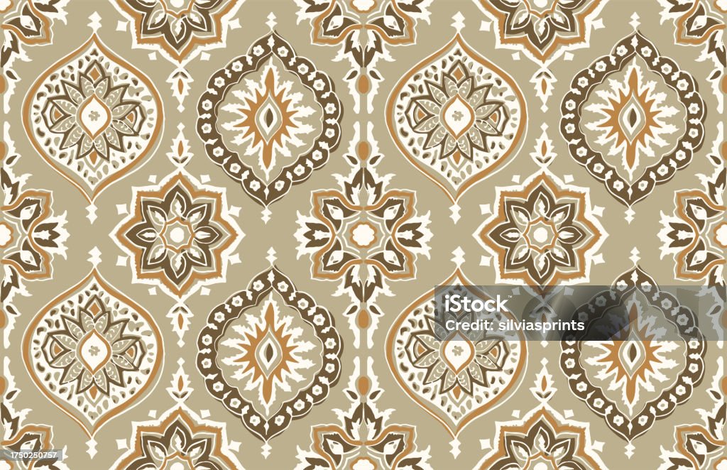Block Motif Pattern Digital Seamless Pattern Block Print Batik Vector Stock Illustration ...