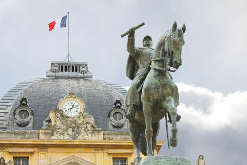 Equestrian Statue of Marechal Joffre  at the Champ de Mars in Paris, France.