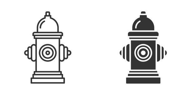 Fire hydrant icon. Vector illustration. Fire hydrant icon. Vector illustration ems logo stock illustrations