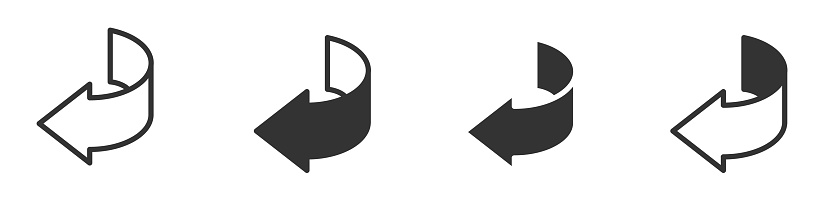 Back arrow set. Vector illustration