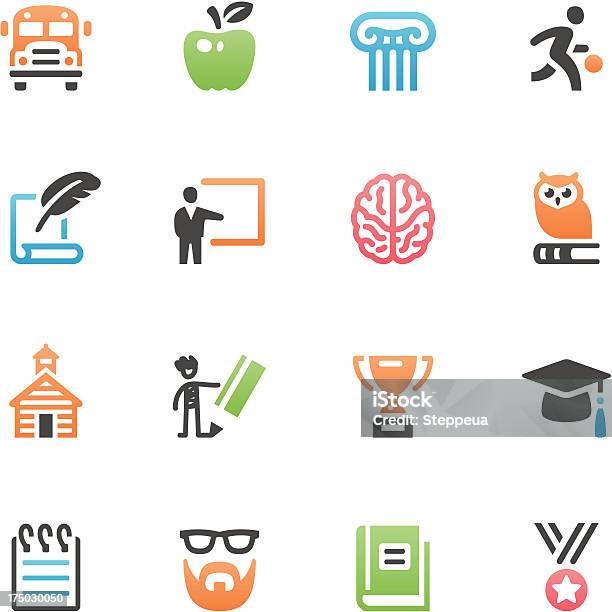 Education Icons Stock Illustration - Download Image Now - Icon Symbol, Owl, Award