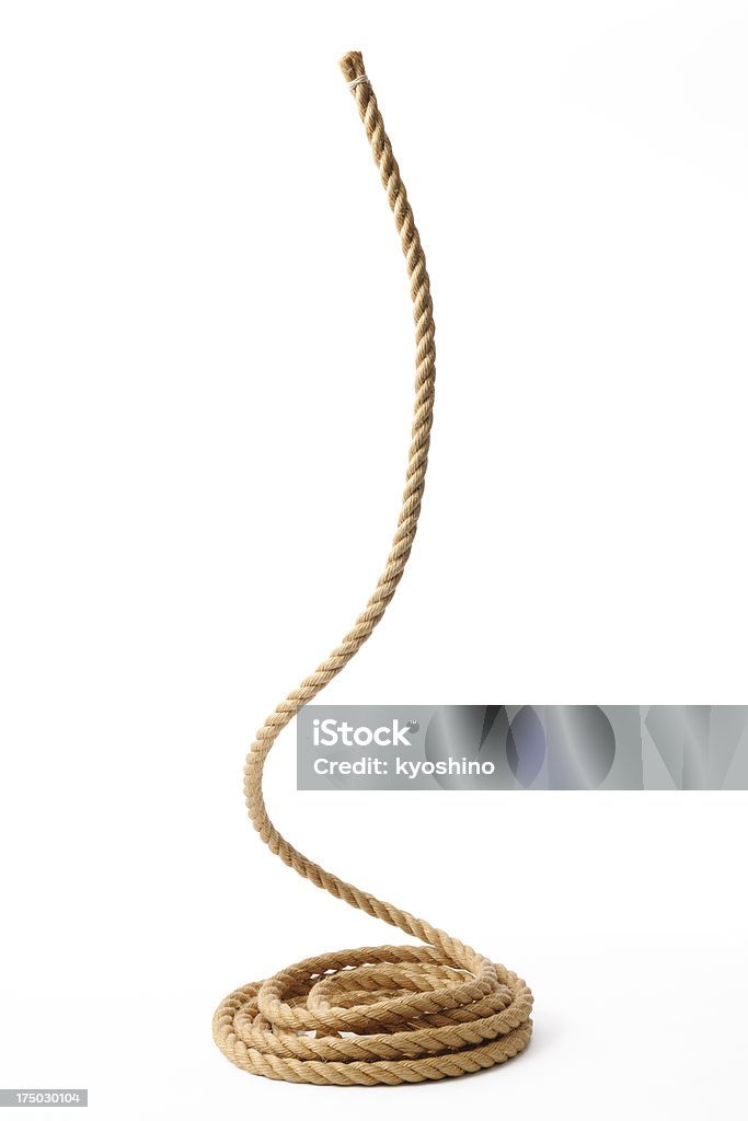 絶縁ショットの上がるロープを白背景 - ロープのロイヤリティフリーストックフォト