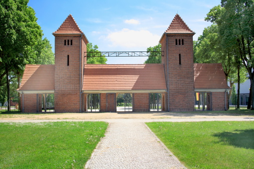 Gate and entrance to airship port in Potsdam, horizontal
