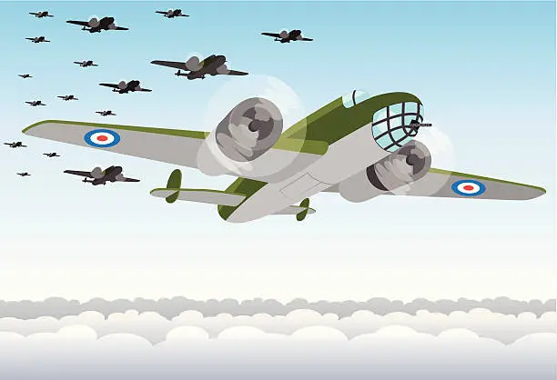 Vector illustration of World War Two Bomber Squadron