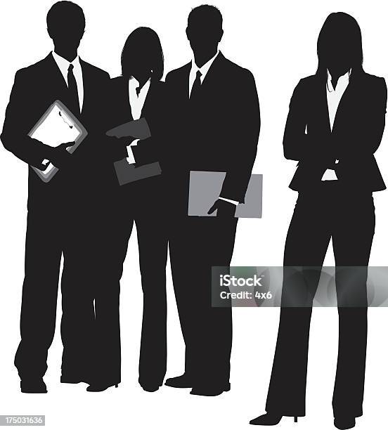 Silhouette Of A Business Team Stock Illustration - Download Image Now - In Silhouette, Business Person, Cut Out