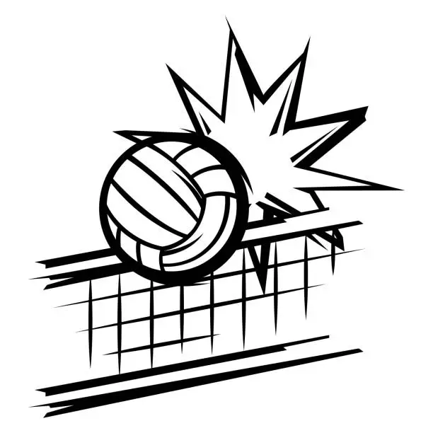 Vector illustration of Volleyball ball illustration. Sport club item or symbol.