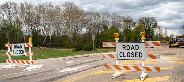 istock Road Closed Signs 1750327688