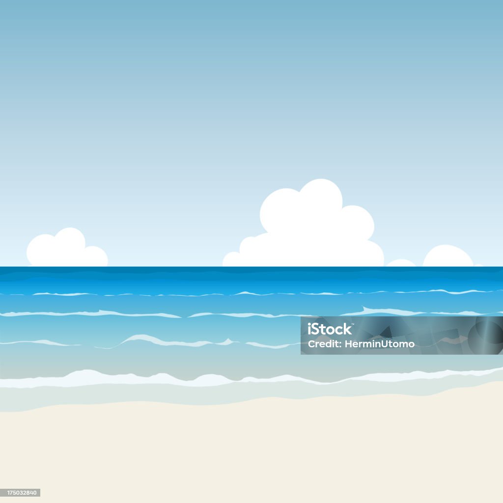 Playa de historieta - arte vectorial de Agua libre de derechos