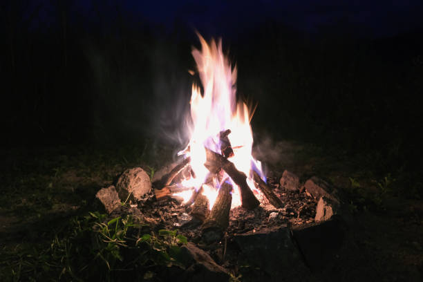 istock Small Campfire in the hotel backyard 1750340851