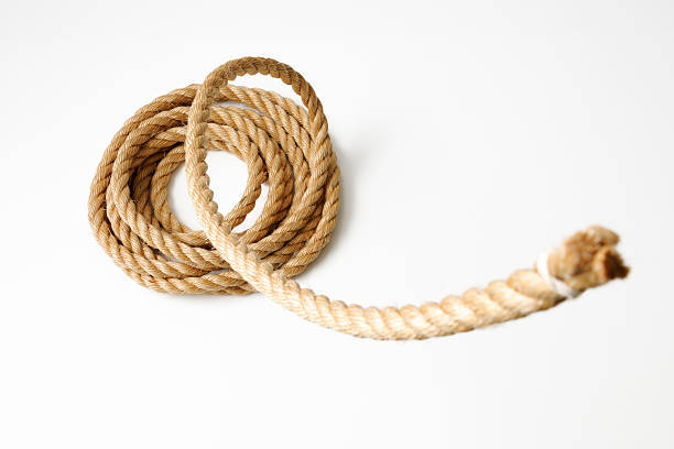 istock High angle view of moving up rope on white background 175034287