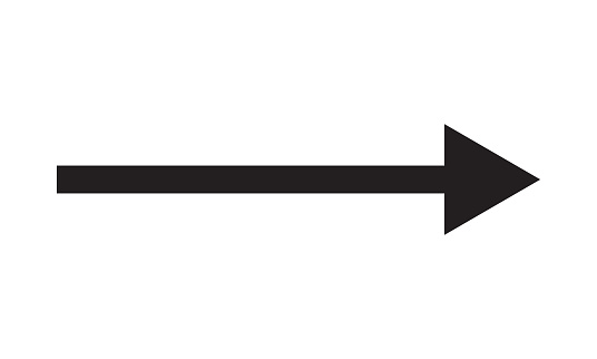 Arrow Long Straight Right Line Black Bold Cursor Horizontal Element ...