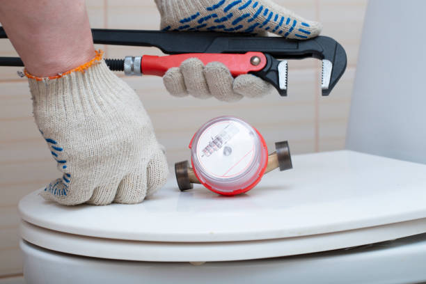 istock Installation of a meter for cold and hot water. 1750385488
