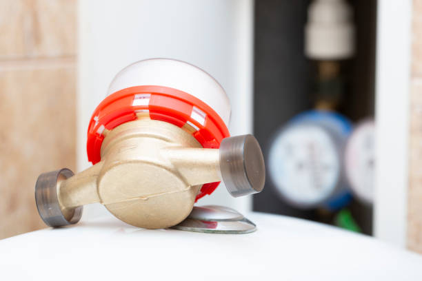 istock Installation of a meter for cold and hot water. 1750386029