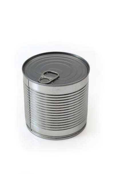 istock Grey metallic tin can cylindrical shaped sealed food container 1750391680