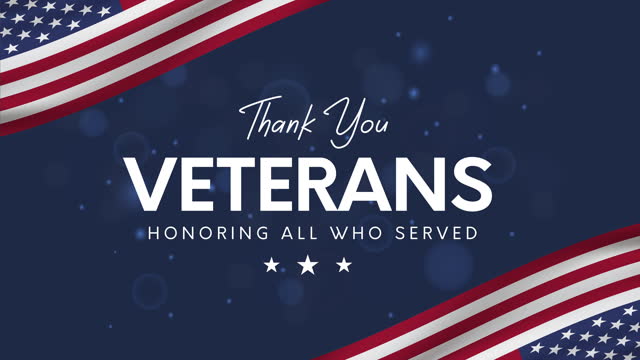 Thank You Veterans. Veterans Day background card. 4k