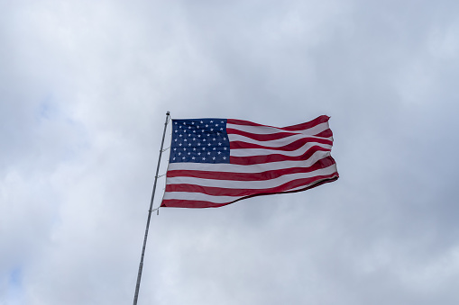 american flag against sky. USA