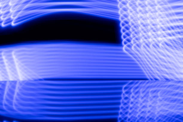 A blue digital tech background design with abstract illuminated lines