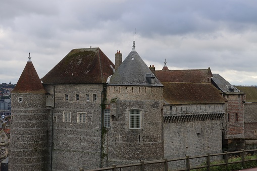 On September 1st 2023, Dieppe in France, during the last week of summer vacations, tourists visit the castle and beautiful city of Dieppe in Normandy.