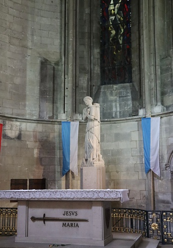 On September 2nd 2023, Rouen in France, during the last week of summer vacations, tourists visit the famous cathedral Notre Dame of Rouen in Normandy known for Joan of Arc and the highest cathedral in France.