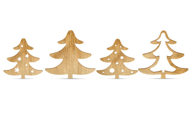 istock Christmas wooden trees. 1750428642