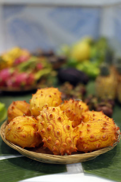 istock plate of kiwanos in a fruit shop 1750429236