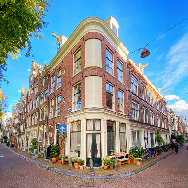Typical Dutch Streets in Amsterdam stock photo