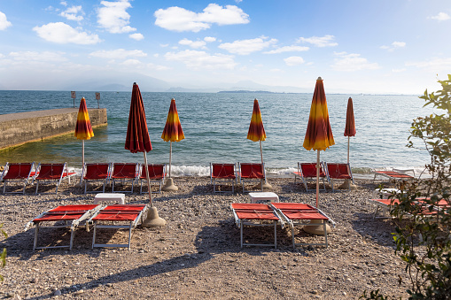 Holidays in Italy - small beach in Desenzano del Garda on Lake Garda
