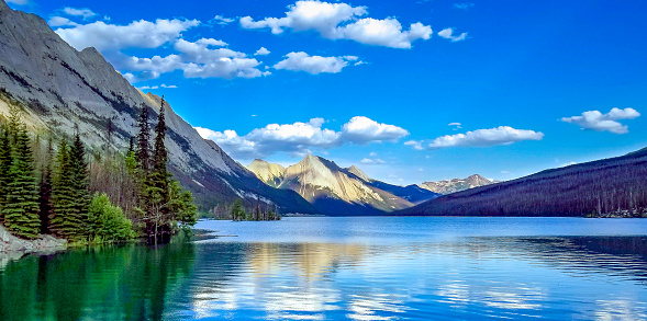 Medicine Lake Jasper national park Canadian Rocky Mountains