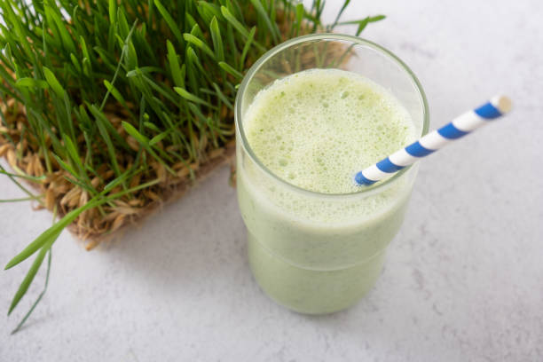 istock Smoothie with microgreeen and sprouted microgreen oat sprouts. Healthy food concept 1750454702