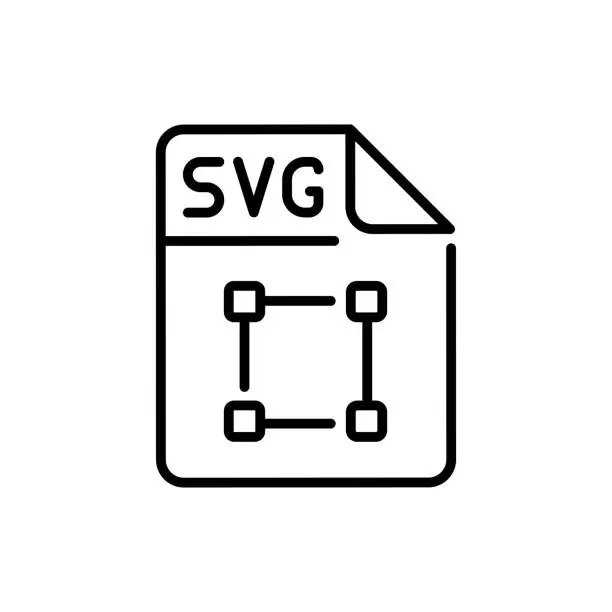 Vector illustration of SVG file color line icon. Format and extension of documents