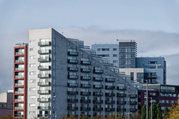 istock Modern high rise flats at new development on waterfront 1750459127