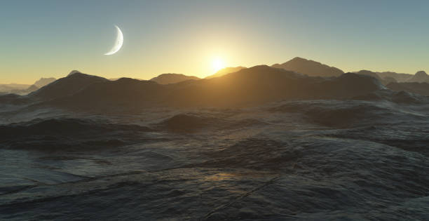 istock Extrasolar lava planet, covered with solidified lava. High volcanic activity 1750466967