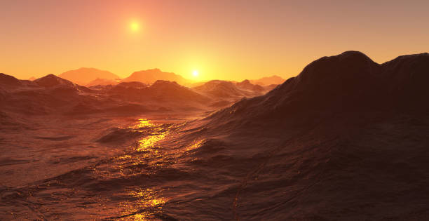 istock Extrasolar lava planet, covered with solidified lava. High volcanic activity 1750471310