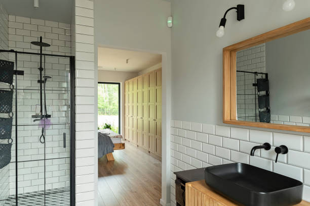 istock Industrial bathroom in new house. 1750493263