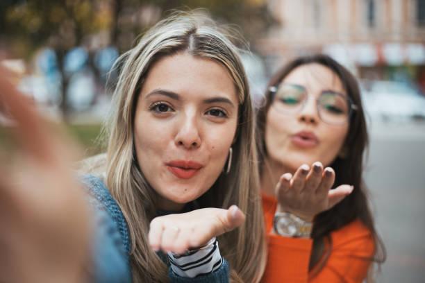 istock Lesbian couple take a selfie 1750499364