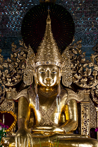 Golden Buddha statue, Sandamuni Paya, Mandalay, Myanmar, Asia
