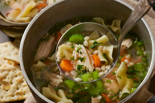 istock Chicken and Barley Vegetable Noodle Soup 1750527370