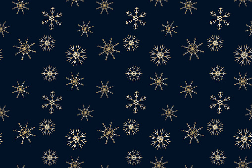 White Snowflakes Elegance Seamless Pattern Enchanting snow Intricately Designed Bedclothes clothes wrapping paper textile card Blue back Design nappking tablecloth Winter New Year Christmas Holiday